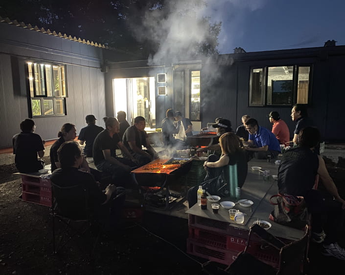 お客様と焼肉懇親会