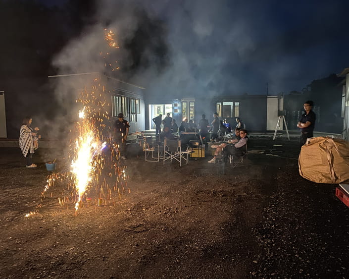 お客様と焼肉懇親会